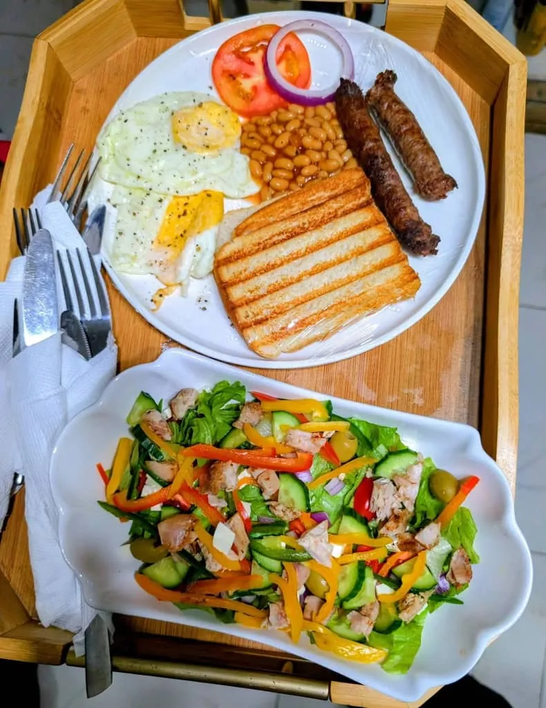A cooked breakfast at Likaka
