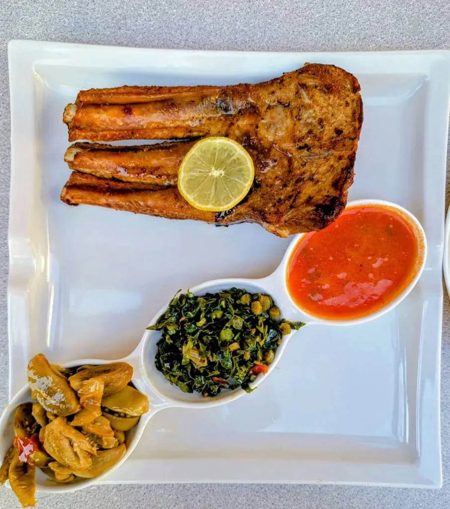 Pork ribs at the Likaka restaurant